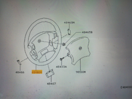 Wheel steering, less pad Nissan Primera P11/ WP11 48430-9F520 Little damage.