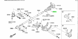 Rubber schakelstang Nissan 32859-M8002 B11/ B12/ B13/ K11/ M10/ N10/ N12/ N13/ N14/ P10/ T12/ T72/ U11/ W10/ Y10 Origineel.