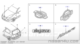 Achterklepembleem Nissan Almera N16 90890-BM400