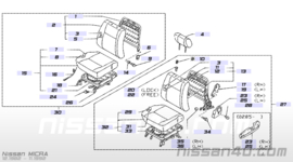 Head rest front seat Nissan Micra K10 86400-22B70 Used part.