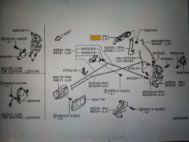 Deurgreep buitenzijde portier rechtsvoor Nissan Micra K11 80606-4F100 Nieuw.