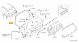 Achterkleprubber Nissan Almera N15 90830-0N010 Origineel.