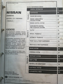 Service manual '' model P11 series '' Volume 3 SM8E-P11SE0E Nissan Primera P11 pre-Facelift