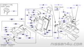 Achterbankrugleuning rechts Nissan Sunny N14 88600-52C00