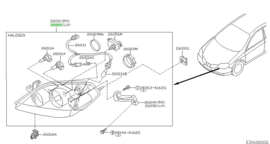 Koplamp links Nissan Primera P12 26060-AU800 Gebruikt.
