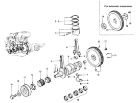 Krukaspoelie L16 Datsun Bluebird 510 12303-N0100 Gebruikt.