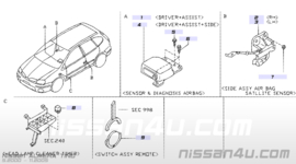 Airbagsensor links Nissan Almera Tino V10 98831-BU200