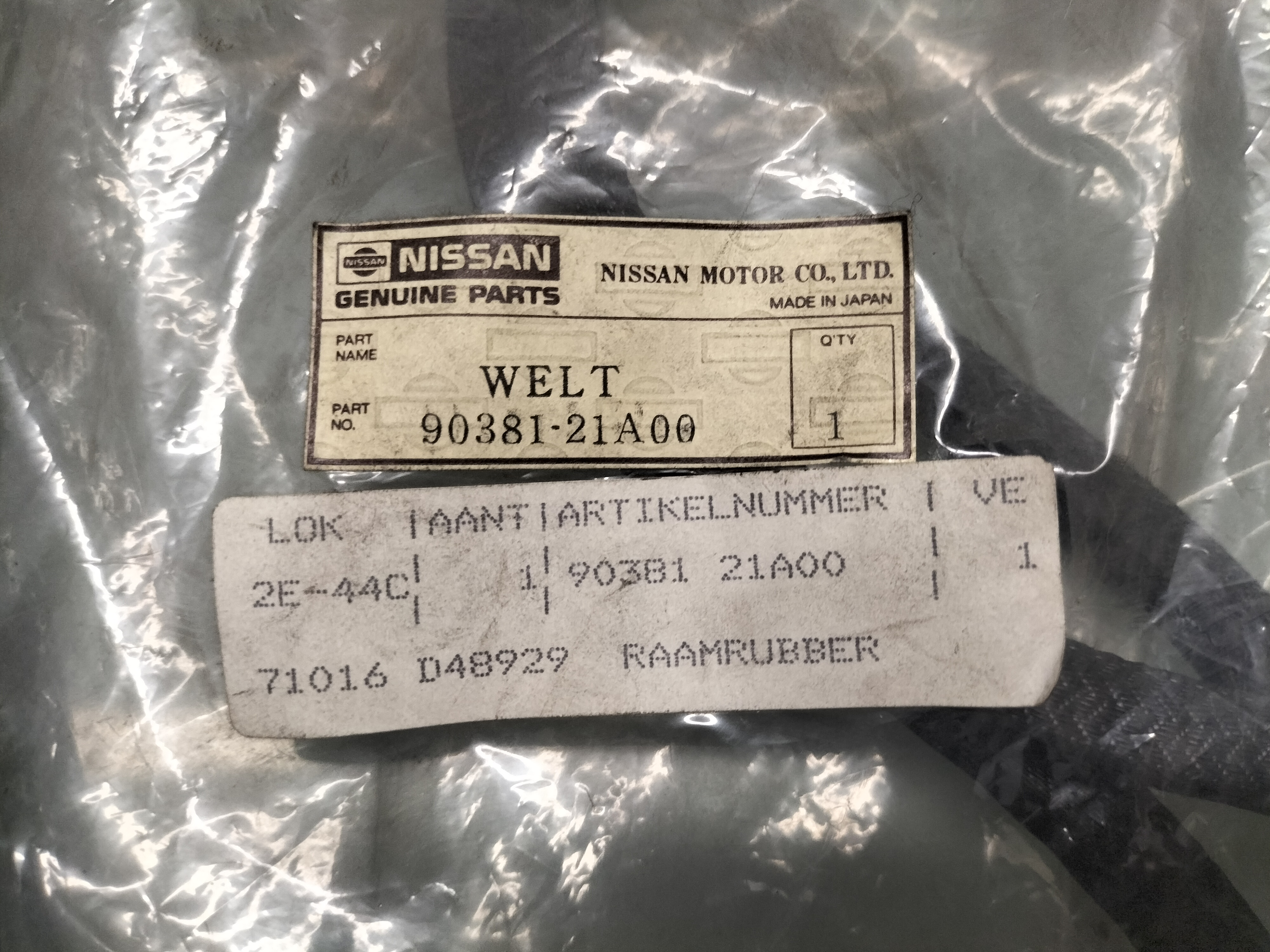 Raamrubber Nissan 90381-21A00 Origineel