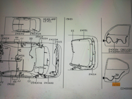 Kabelboom achterportier links Nissan Primera P11 24126-9F611 Gebruikt.