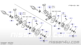 Oliekeerring wielnaaf vooras Nissan Micra K10 40232-21B00