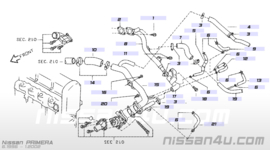 Koelwaterslang SR20DE Nissan 14056-9F516 P11/ V10/ WP11 Gebruikt.