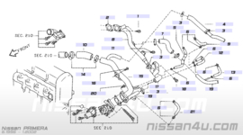 Koelwaterbuis Nissan Primera P11/ WP11 SR20DE 14053-9F501 gebruikt.