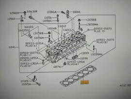 Cilinderkoppakking RD28T/ RD28TI Nissan Patrol Y60/ Y61 11044-VB385 Origineel.