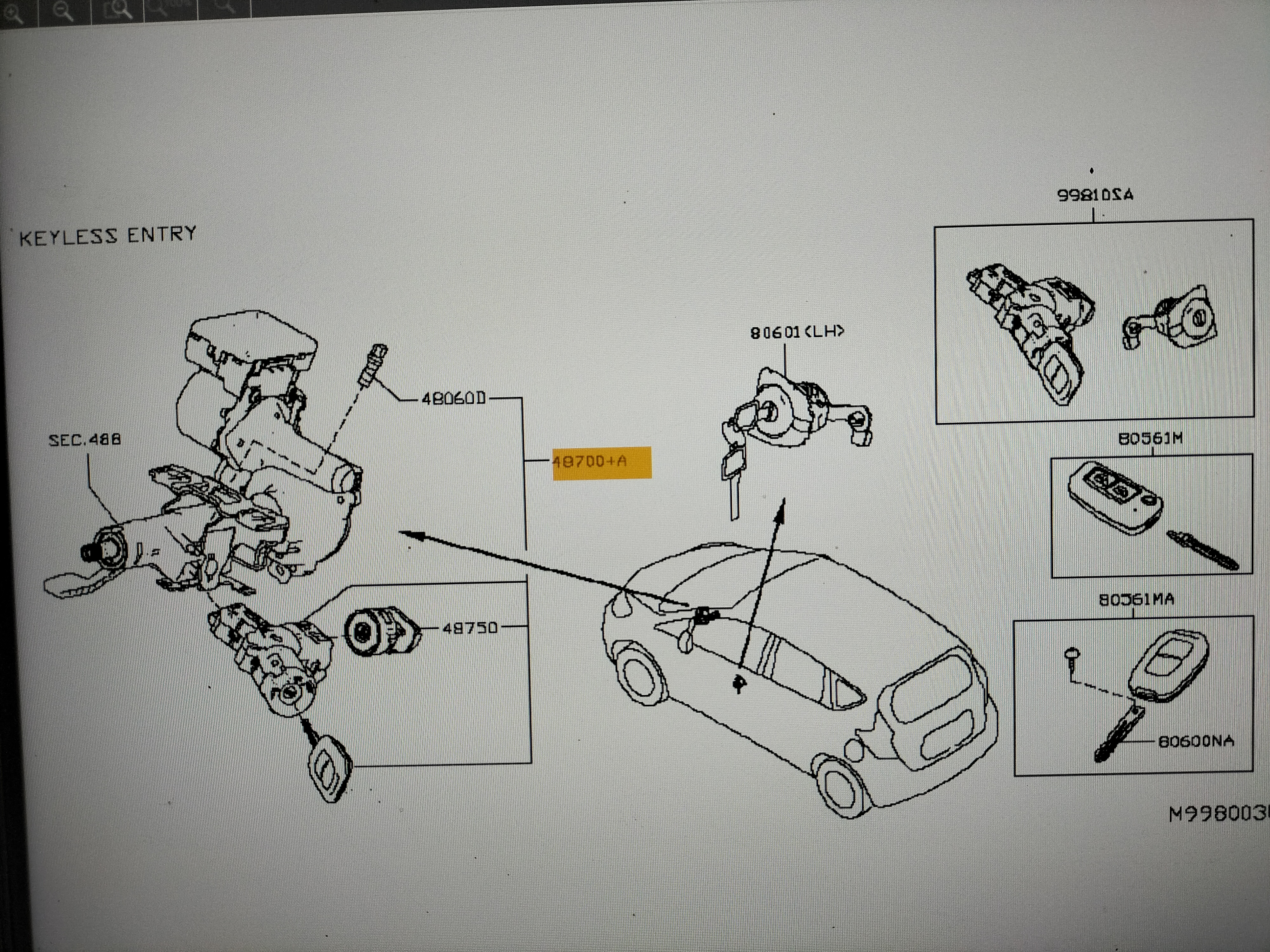 Contactslot Nissan Micra K14 D8700-5FA5A + 48811-5FA5D (VNVK1400159806293) Gebruikt.