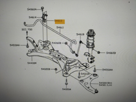 Stabilisatorrubber Nissan Note E12 54613-3VA1A Origineel.