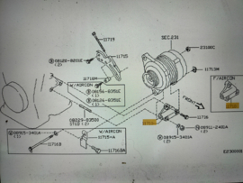 Bracket-alternator SR20DE Nissan 11710-53J10 B13/ N14/ N15/ P11/ V10/ W10/ WP11 Used part.