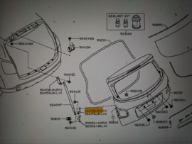 Bevestiging gasveer achterklep rechtsonder Nissan Qashqai J10 90458-JD01A