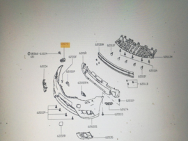 Steun voorbumper Nissan Pulsar C13. rechts. 62224-3ZL0A