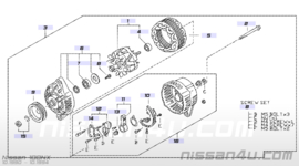 Dynamo 65a Nissan 23100-0E700 B13/N14/Y10 Gebruikt