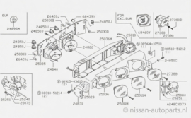 Instrument meter Nissan 280ZX S130 24810-P7101 Gebruikt.
