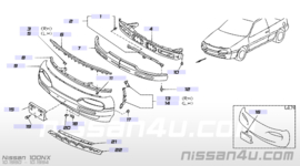 Houder voorbumper links Nissan 100NX B13 62295-61Y99 (62295-61Y00) Gebruikt.