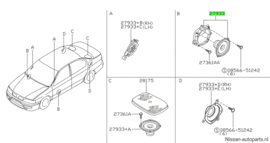 Speaker Nissan Primera P11/ WP11 28156-2F020 Origineel.