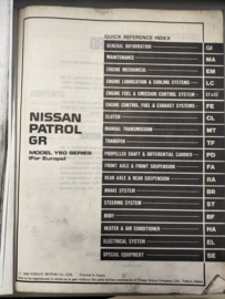 Service manual ''Model Y60 series (For Europe)'' Nissan Patrol Y60 SM9E-0Y60E0 Gebruiktt.