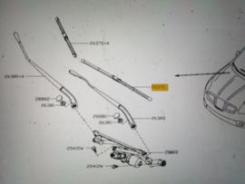 Ruitenwisserblad links Nissan Qashqai J10/ Ruitenwisserblad links/rechts Nissan Qashqai JJ10 28890-JD900 Nieuw.