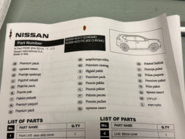 Stylepakket ice-chroom Nissan X-trail T32 KE600-4C017-IC Origineel.
