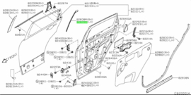 Seal-rear door partition, left-hand Nissan Qashqai J10 82839-JD01D Original.