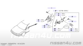 Buitenspiegel rechts Nissan Primera Wagon W10 96301-82N10 Gebruikt. (G)