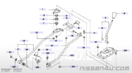Rubber veerzitting schakelmechanisme Nissan 34118-50J00 A32/ B13/ CA33/ N14/ N15/ P10/ W10/ Y10 Gebruikt.