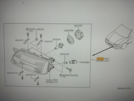 Koplamp rechts Nissan Almera N15 26010-1N826 Nieuw.