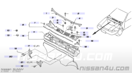 Sierlijst onder voorruit Nissan Sunny N13 72772-50M00 Origineel.