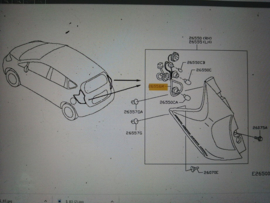 Verlichtingskabelboom achterlicht Nissan Note E12 26551-3VA0A