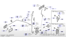 Deurslotstang knop links Nissan Bluebird 80513-D4600 T12/ T72 Gebruikt.