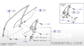 Raammechanisme linksvoor Nissan Primera P11/ WP11 80701-9F500