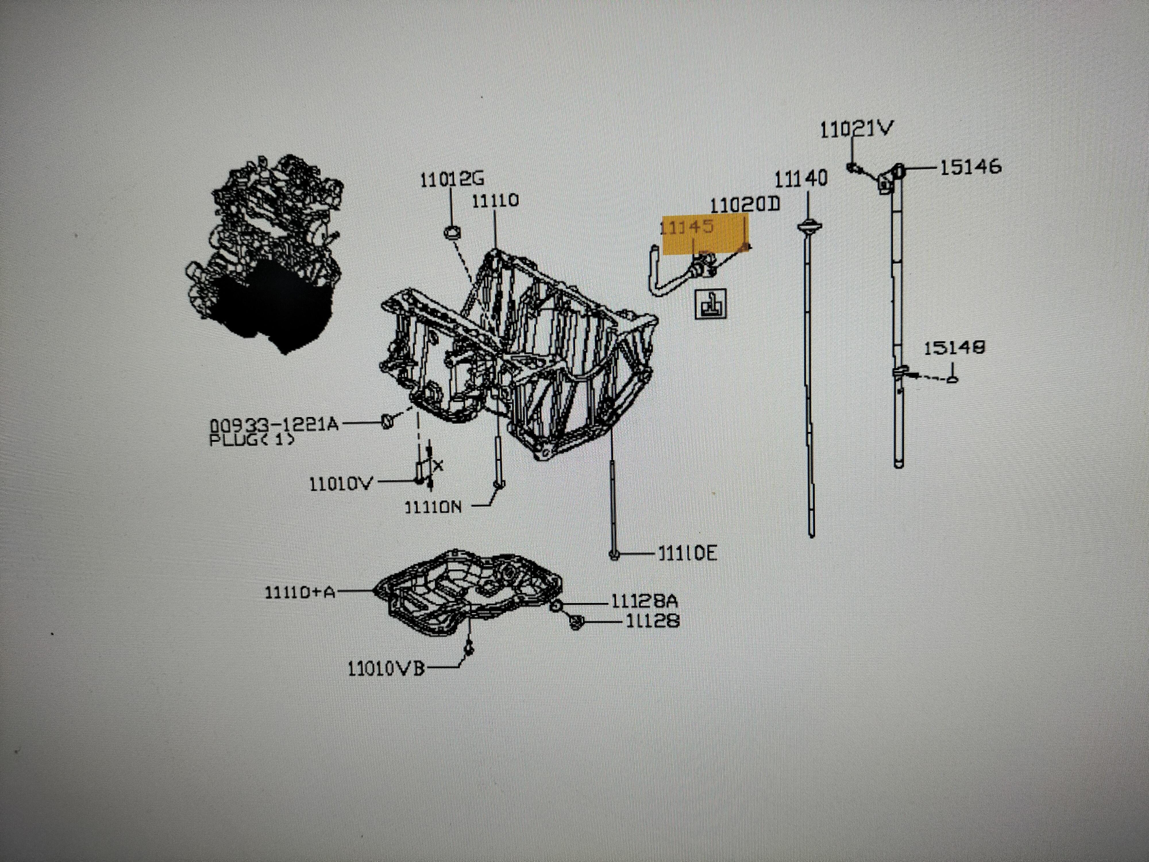 Sensor assy-oil level HR09DET/ HR10DET Nissan Micra K14 11145-00Q2C Used part.