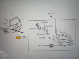 Lamp rear combination, left-hand Nissan Almera N16 26555-BN787 Used part.