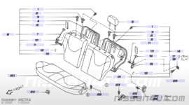 Achterbankmontagepunt links Nissan Micra K11 88608-1F500