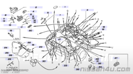 Instrumentenkabelboom Nissan Bluebird T72 24013-Q9206 (24013-Q9201) Gebruikt.