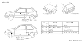 Sierstrip voorbumper / achterbumper Nissan Micra K10 K9032-17B13