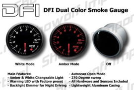 DFI Amber/White Smoke Lens Gauge 52mm - RPM Tacho - #208058