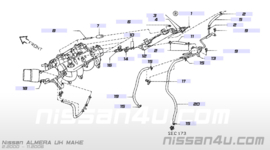 Injectorklem benzine Nissan 17571-5L300 CA33/ CK12/ E11/ J10/ K12/ N16/ P11/ P12/ R50/ R51/ T30/ Y61/ V10/ WP11/ Z33/ Z50 Gebruikt.