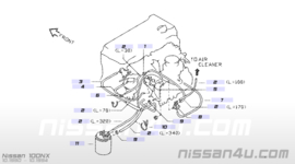 Vacuümslang GA14DE/ GA16DE Nissan 22320-0C013 B13/ N14/ N15/ W10/ Y10 (108mm) Gebruikt.