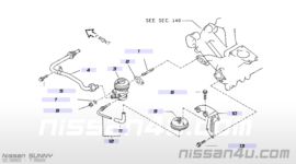 EGR uitlaatlucht regulator/klep GA14DE/GA16DE Nissan 14710-65Y00 Gebruikt.