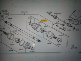 Aandrijfashoesset differentieelzijde HR12DR Nissan Micra K13 C9741-ED00K Origineel.