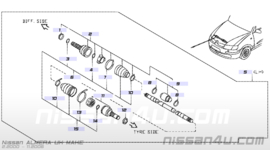 Shaft front drive, left-hand QG15DE Nissan Almera N16 39101-BM510