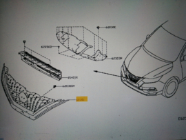 Grille assy-front Nissan Qashqai J12 62310-6UA*A Used part.