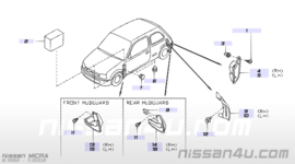 Afdekplaat achterwiel rechts Nissan Micra K11 78818-4F100